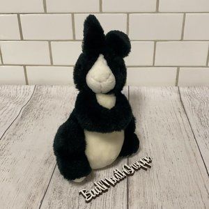 Applause Vintage 80s 90s Stuffed Black White Bunny Rabbit Plush Stuffed Animal